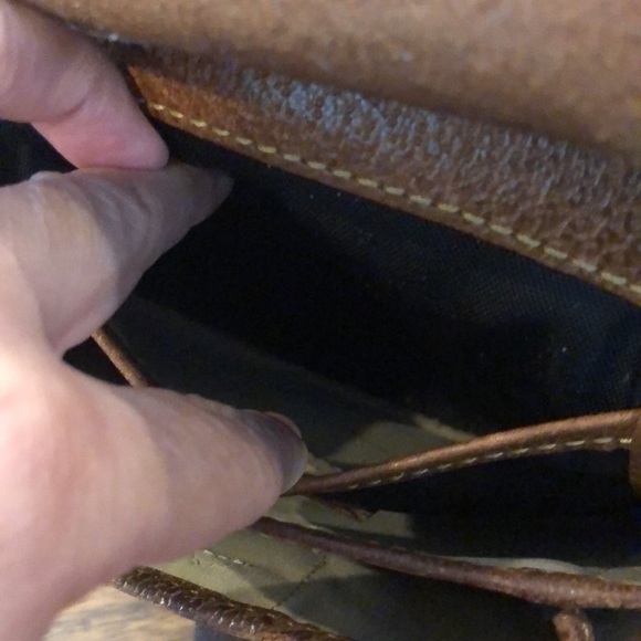 Dooney & Bourke Saddle Crossbody Black Canvas, Brown Distressed Leather - Picture 8 of 16